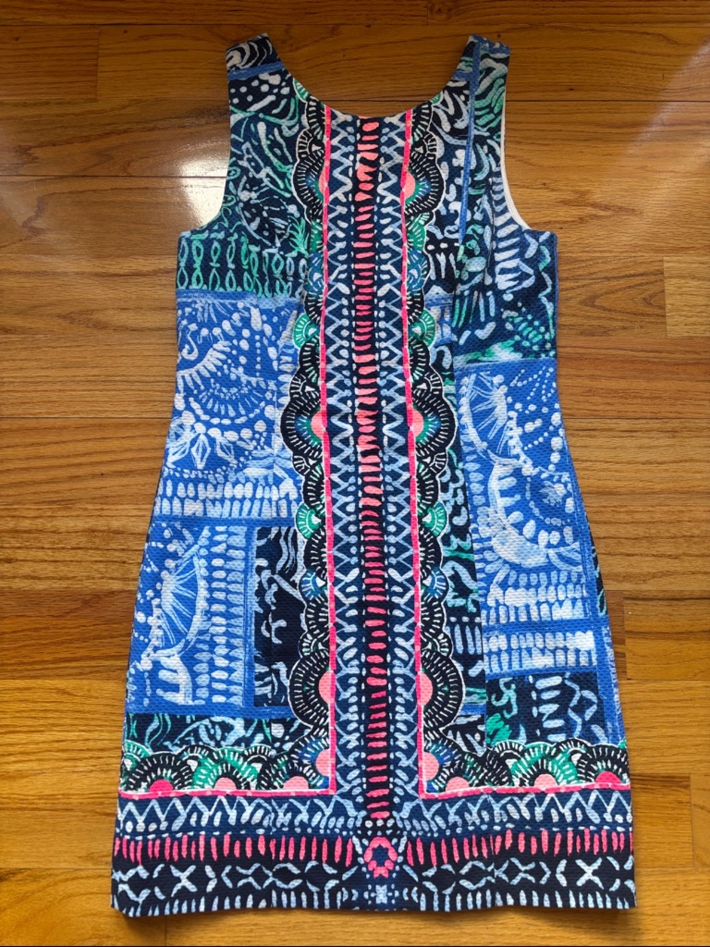 Lilly Pulitzer Mila Shift Dress in Blue, Black, Teal & Pink Size 0